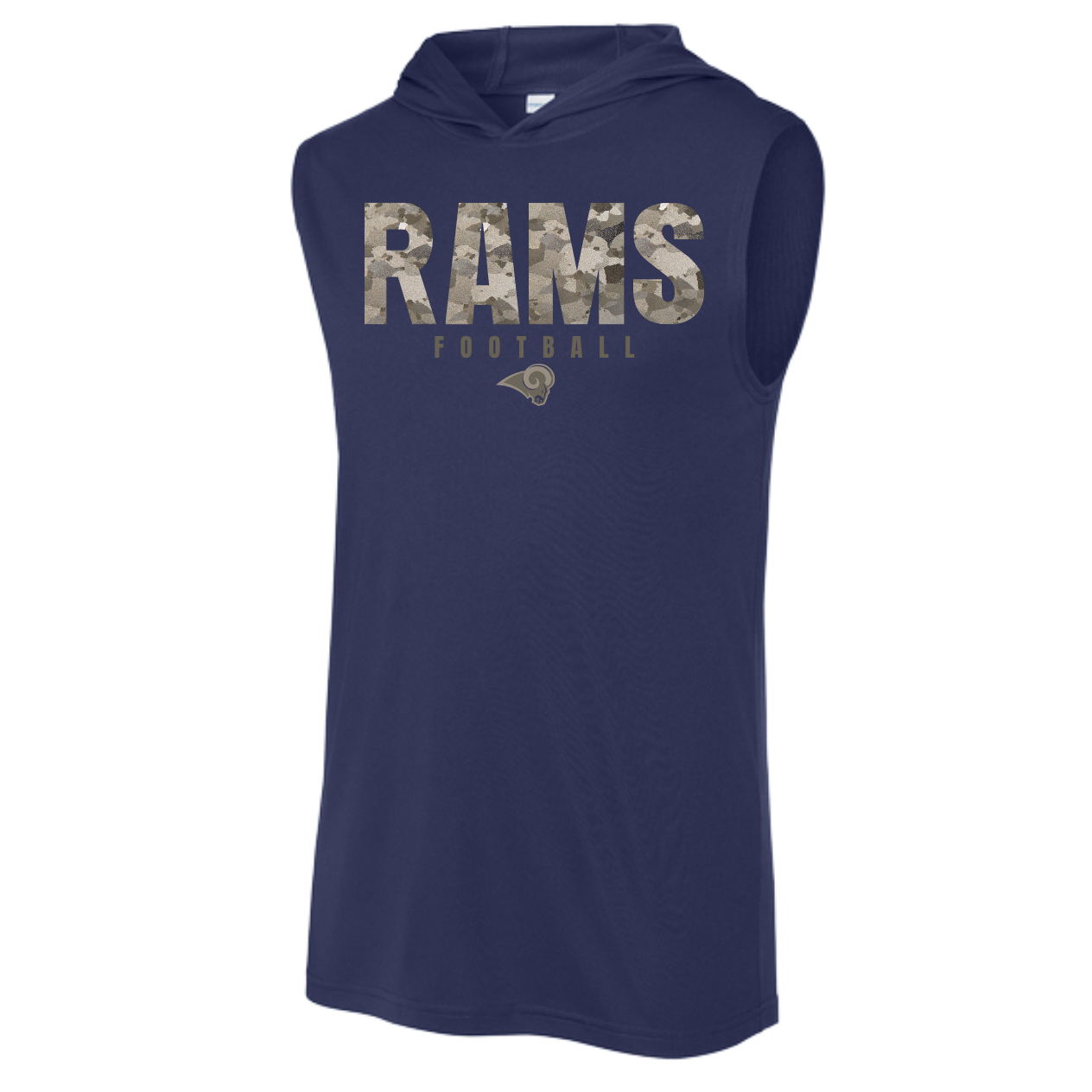 Rams Camo Football Sleeveless Hoodie