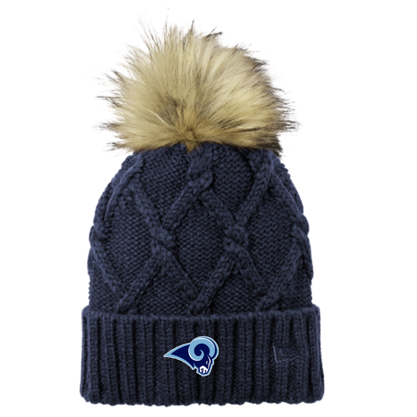 Rams Cable Knit Pom Beanie