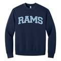 Rams Boosters - Premium Embroidered RAMS ARCH Crewneck