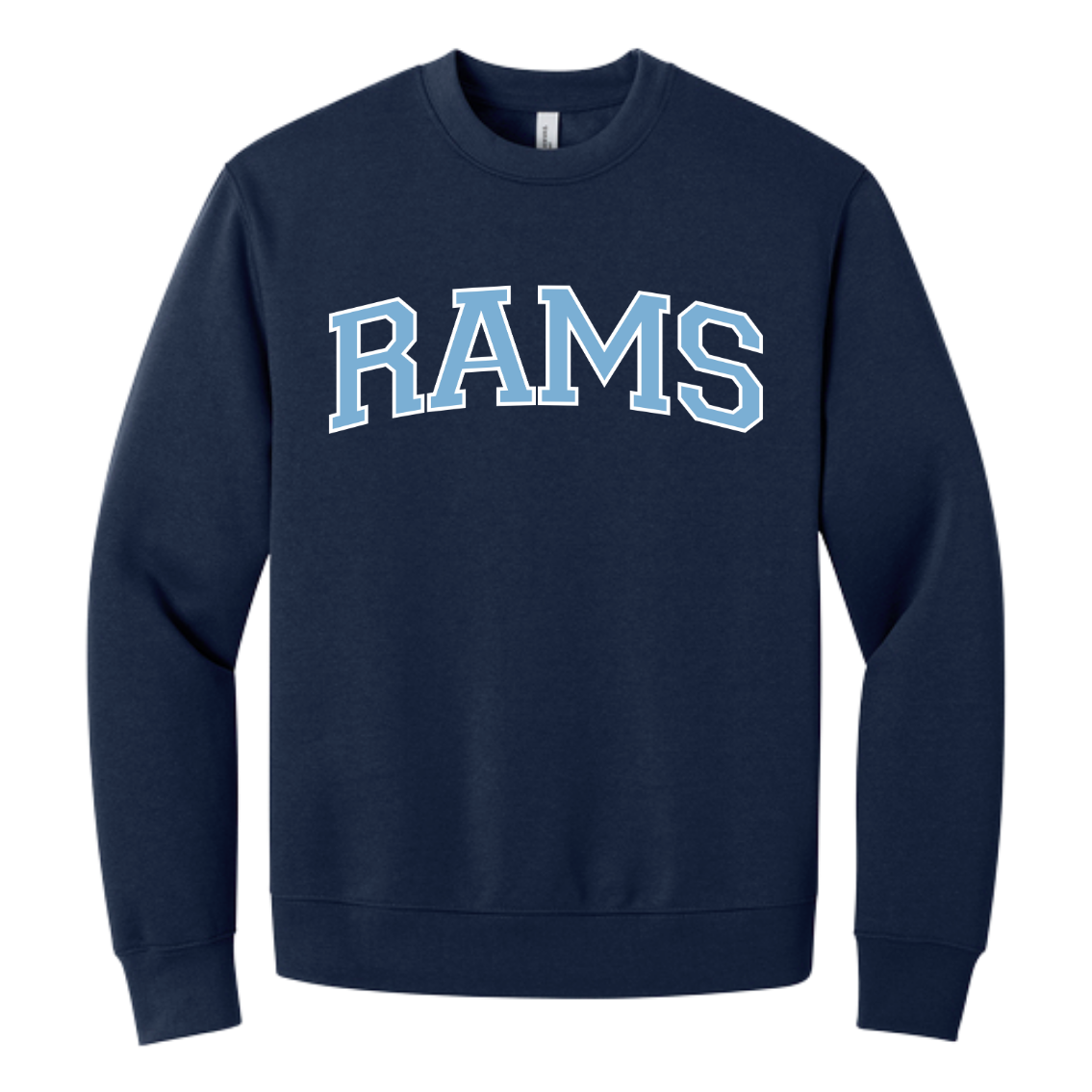 Rams Boosters - Premium Embroidered RAMS ARCH Crewneck