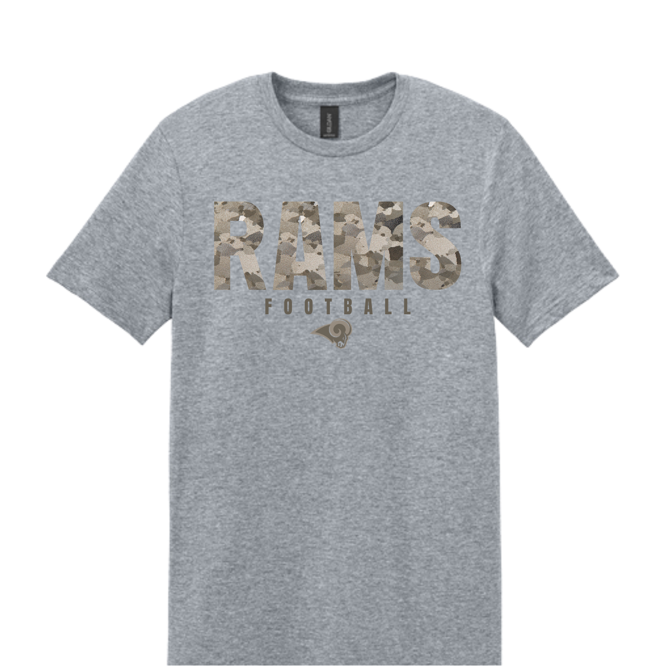 Rams Boosters - Camo Football T-Shirt