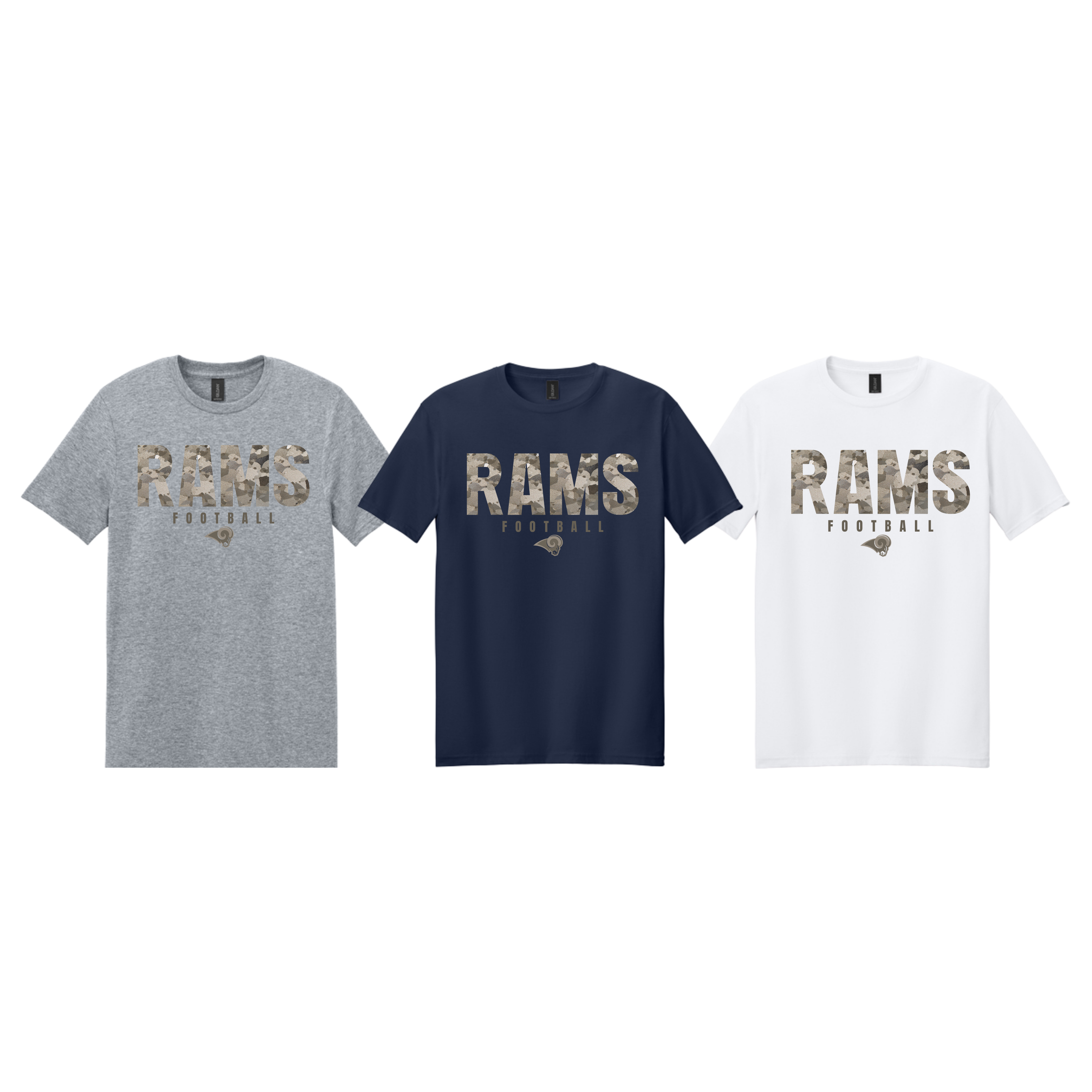 Rams Boosters - Camo Football T-Shirt