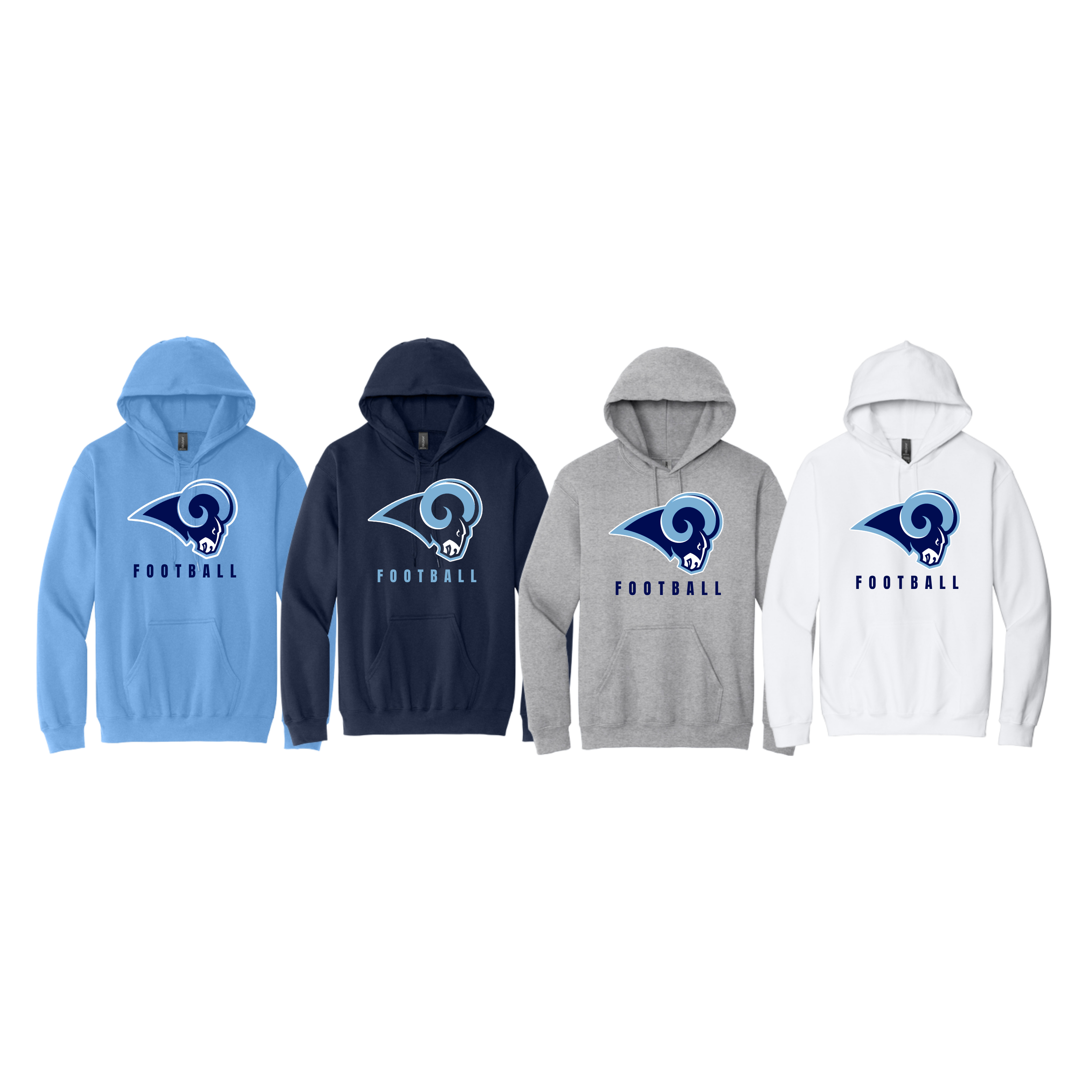 Rams Classic Football Hoodie or Crew
