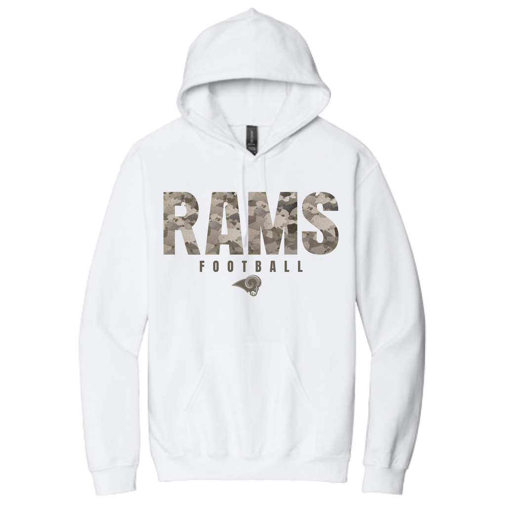 Rams Boosters - Camo Football Hoodie or Crew
