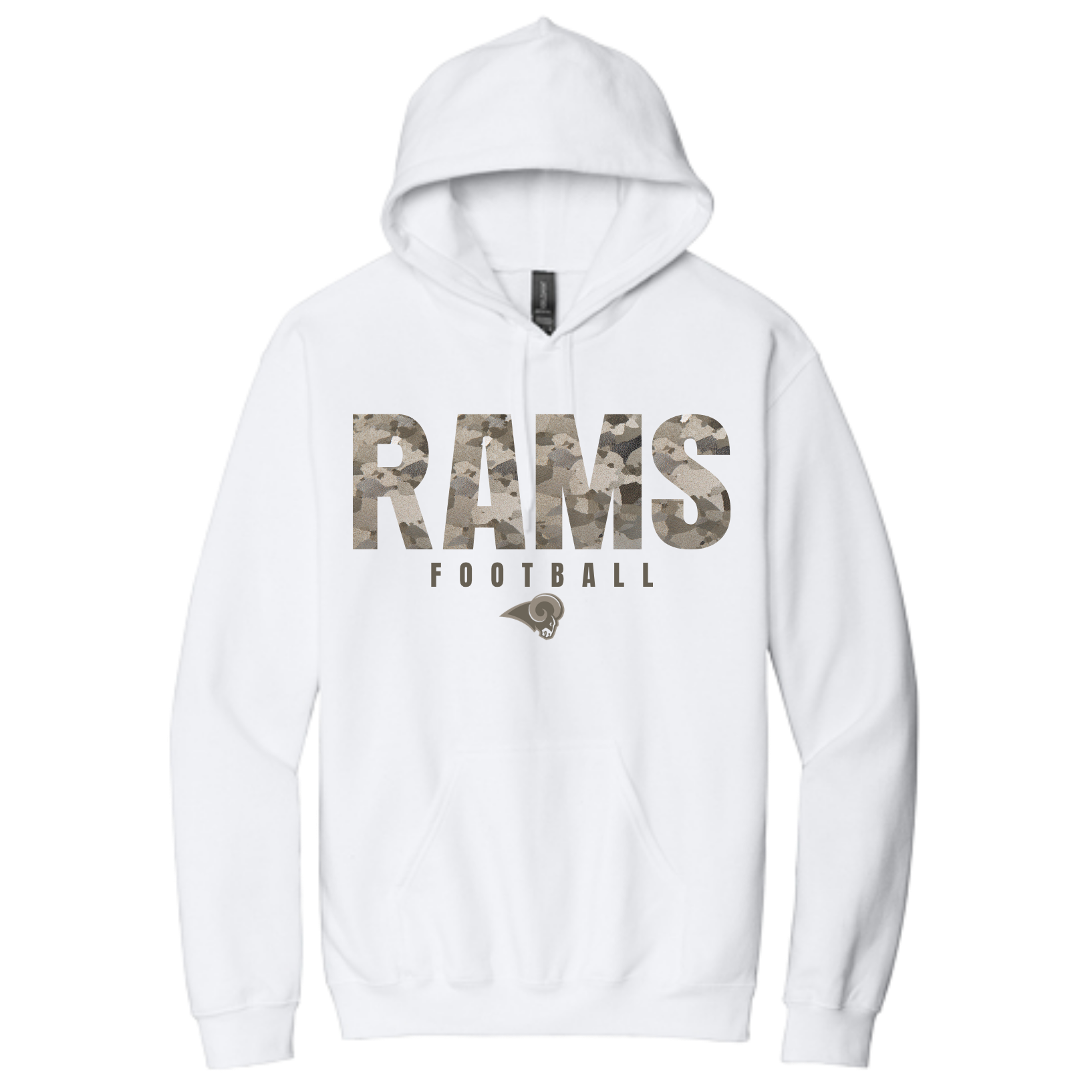Rams Boosters - Camo Football Hoodie or Crew