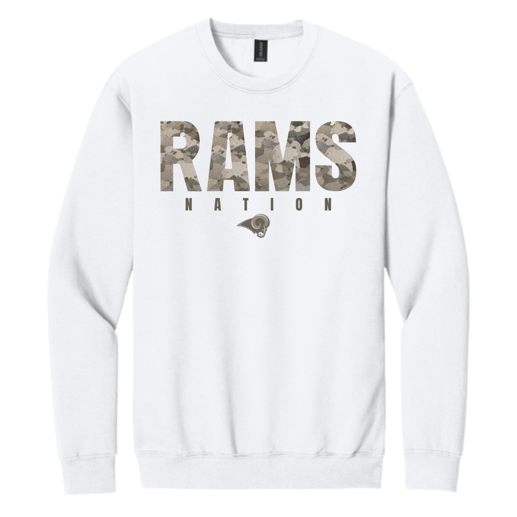 Rams Nation Camo Hoodie or Crew