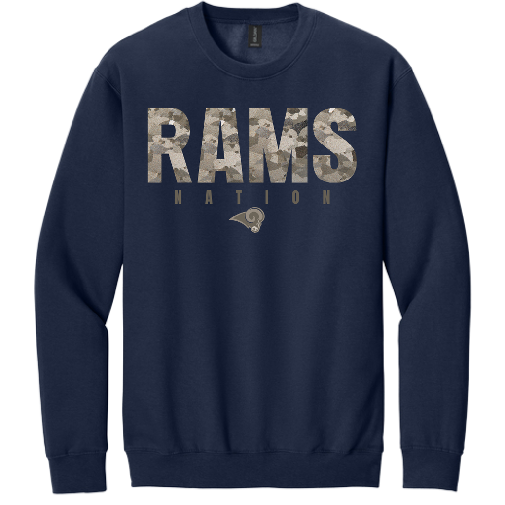 Rams Nation Camo Hoodie or Crew