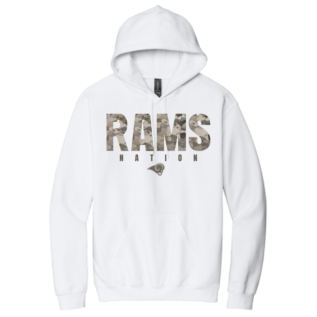 Rams Nation Camo Hoodie or Crew