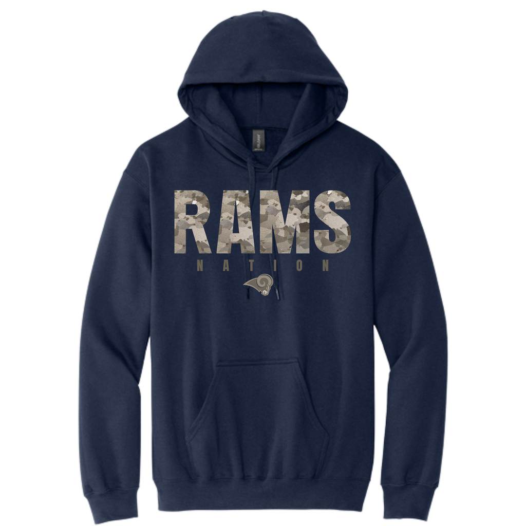 Rams Nation Camo Hoodie or Crew