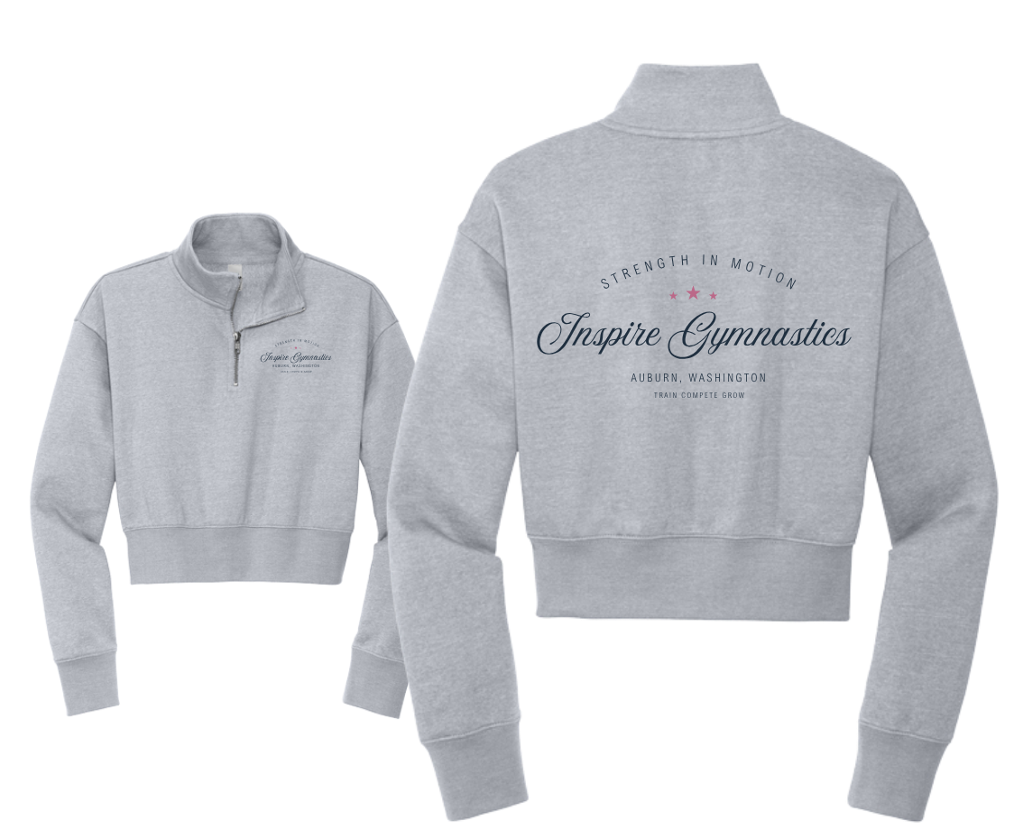Inspire - Cursive Cropped 1/4-Zip