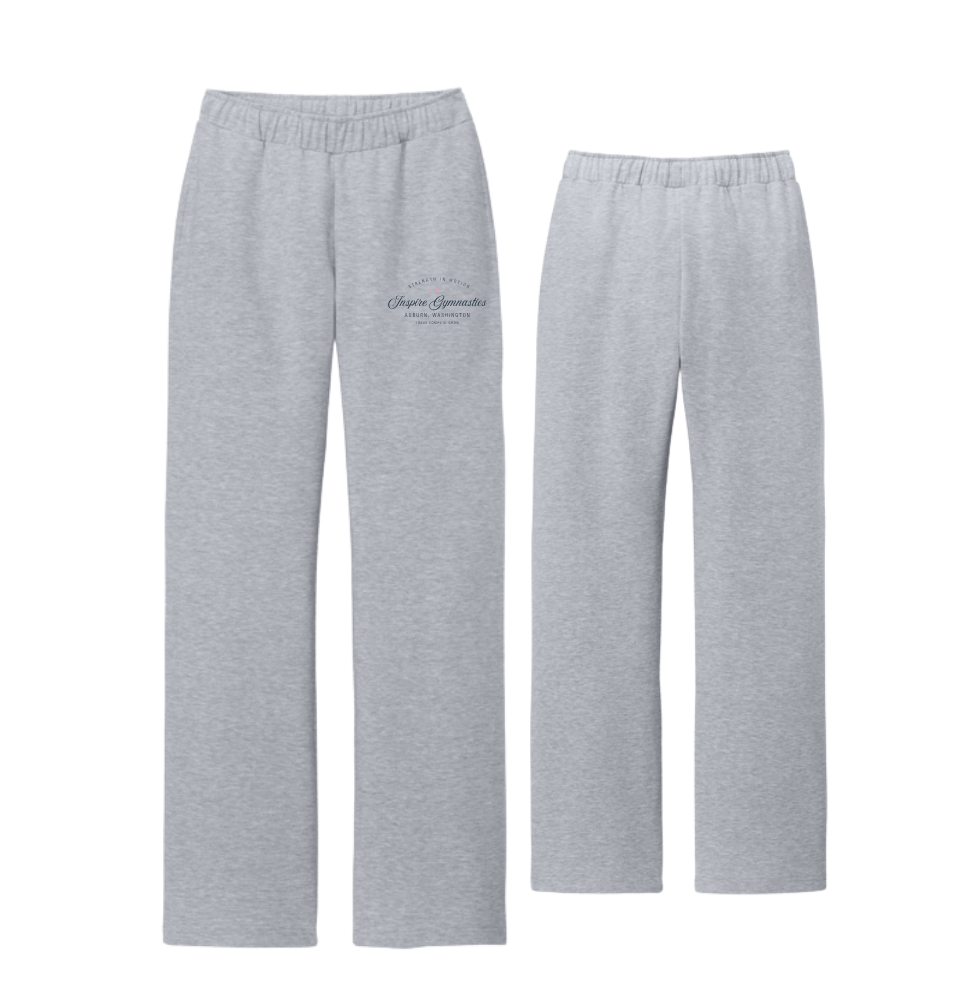 Inspire - Cursive Open-Bottom Sweatpants