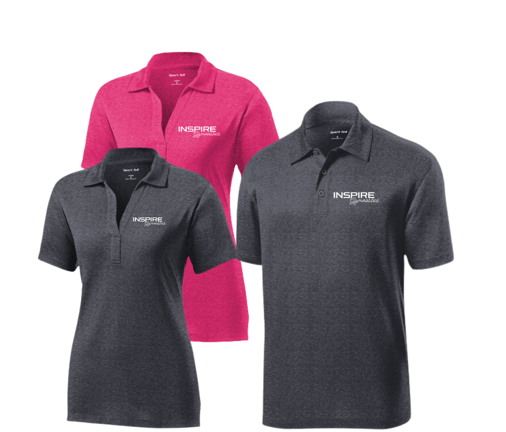 Inspire - Adult and Women's Classic Logo Heathered Performance Polo