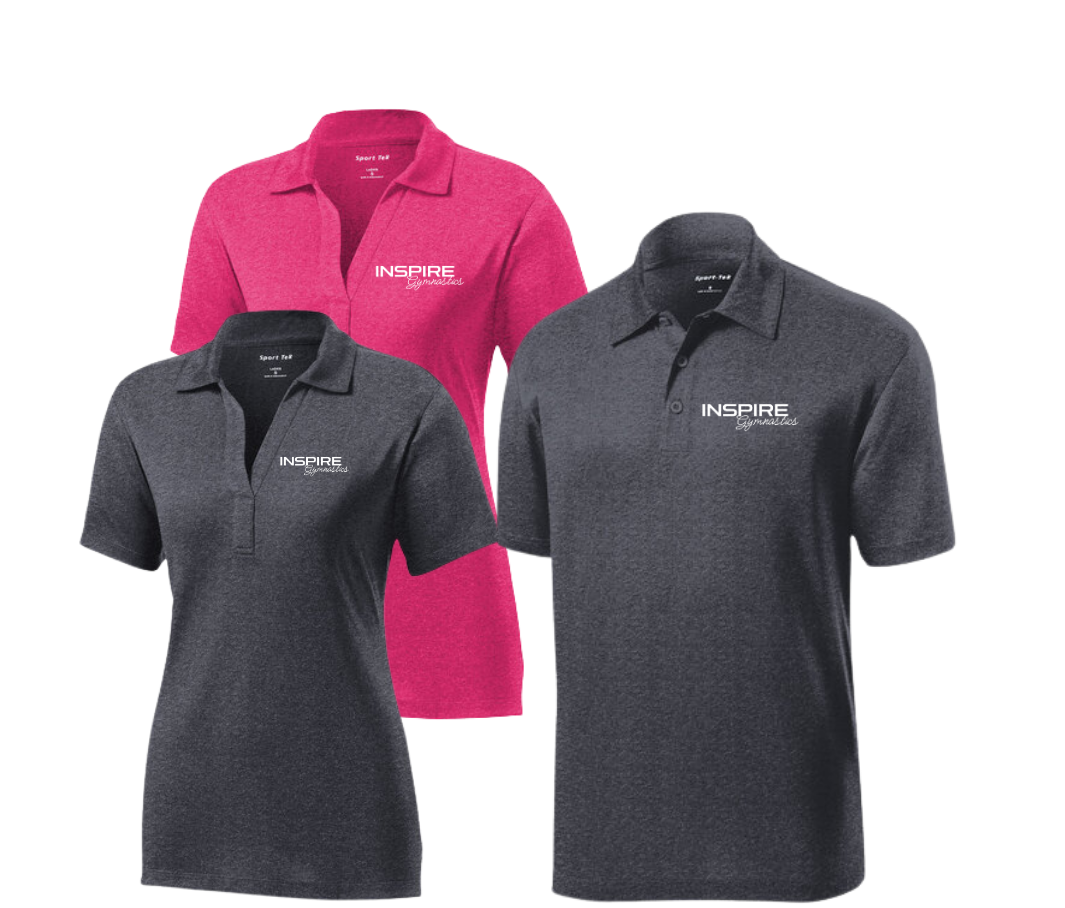 Inspire - Adult and Women's Classic Logo Heathered Performance Polo