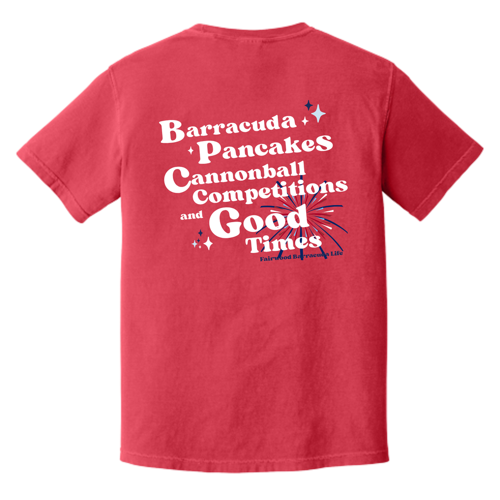 Barracudas Comfort Colors Pancakes and Cannonballs T-Shirt